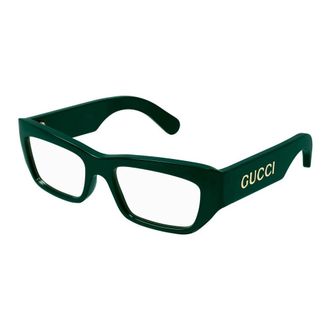 Gucci Blauw Transparante Bril Gg 1297O Stijl - Heren - Brillen - Groen - 53 MM - Accessoires