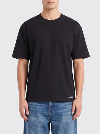 Amish T-shirt in cotone con spalle scese e scollo a girocollo dal taglio contemporaneo