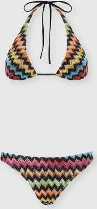 Missoni Bikini In Lam&eacute; Viscose With Micro Zigzag Pattern in Black & Multicoloured at Nordstrom, Size 36