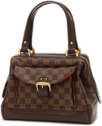 Louis Vuitton Pre-owned Handbags, female, Brown, Size: ONE SIZE Pre-owned Structured Top Handle Satchel Bag with Checkered Pattern and Flap Pocket