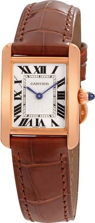 Cartier Tank Louis Hand Wound Silvered Dial 18kt Rose Gold LadiesWatch WGTA0010