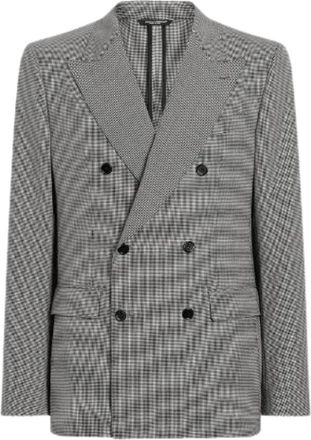 Dolce & Gabbana Grijze double-breasted jas met zakken - Heren - Business blazers - Grijs - L - Kostuums