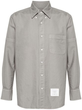 Thom Browne adjustable-armbands cotton shirt - men - Cotton - 1 - Grey