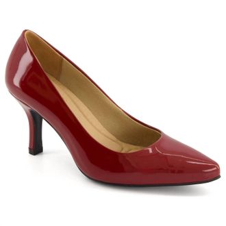 Andrea Womens Comfort Plus Medium Heel Stilettos Shoes In Medium Red