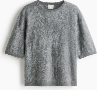 H&M Shirt aus angerautem Kaschmir - Grau