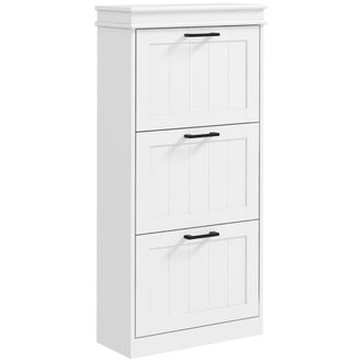 HOMCOM Zapatero estrecho 54x24x117.5 cm blanco