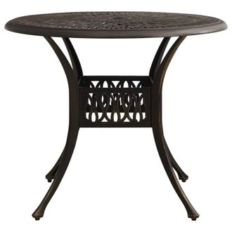 Berkfield Home Garden Table Bronze 90x90x74 cm Cast Aluminium in Brown | Size: 90 x 90 x 74 cm
