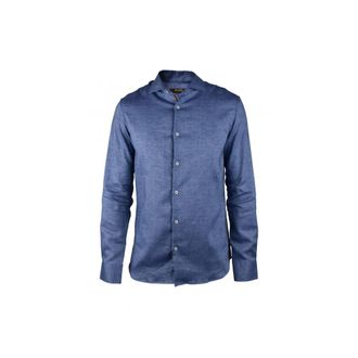 Moorer Sorrento CST Shirt - Heren - Casual Overhemden - Blauw - L - Leer - Overhemden