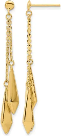 Diamond2Deal 14K Yellow Gold Drop Dangle Earrings 49.68 mm