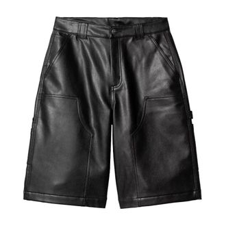 Carhartt Work in Progress Black Norwich DK Leather Shorts - female - Carhartt Wip - Casual Shorts - Black - XS - Shorts