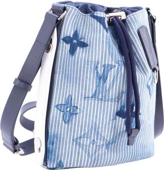 Louis Vuitton Blue Monogram Watercolor Stripes Denim Sac Marin Limited Edition BB (Authentic Pre-Loved)