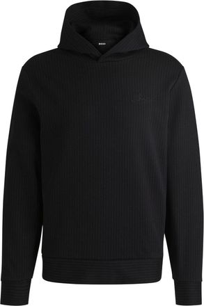 BOSS Hoodie met krijtstreep - Zwart