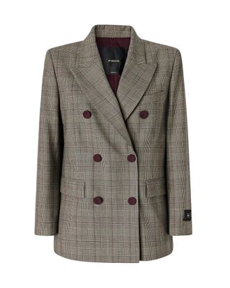 Pinko Prince Of Wales Check Wool-Blend Blazer