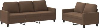 vidaXL Vidaxl - Juego De Sof&aacute;s Con Cojines 2 Piezas Tela Marr&oacute;n