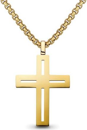 Edforce Mens Cut-Out Cross Necklace in Gold at Nordstrom Rack