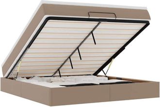 vidaXL Estructura Cama Otomana Colch&oacute;n Cappucino Cuero Sint&eacute;tico Vidaxl