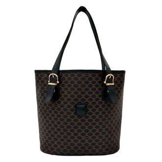 Celine Black Brown Leather Pvc Handbag Tote Bag (Pre-Owned)