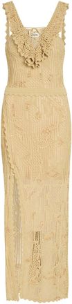 Isabel Marant Ornella Bead-embellished Crochet Maxi Dress - Camel - 40 (UK12 / M)