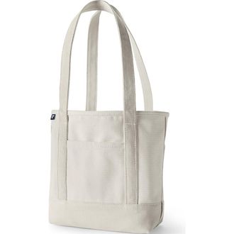 Lands End Lands End Canvas Open Top Tote Bag Regular & Long Handle Carry All - Stylish for Work Travel Beach Errands Great Gift in