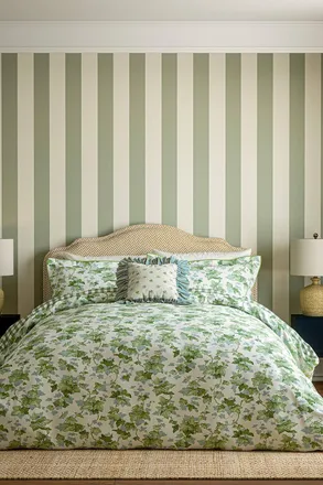 Sanderson Hedra Cotton Duvet Cover Set in Green | Size: Super King