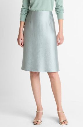 Vince Pebbled Satin Skirt in Aloe Stone at Nordstrom, Size 10