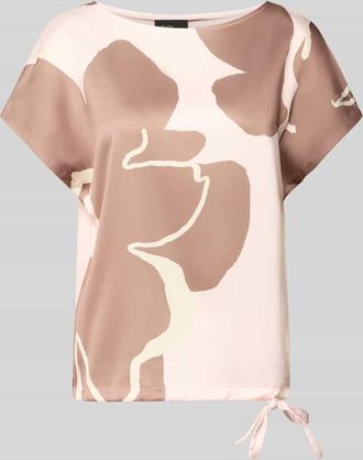 s.Oliver Black Label Loose Fit T-Shirt aus Viskose-Mix in Mittelbraun, Gr&ouml;&szlig;e 34