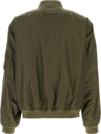 Balenciaga Mens Olive Green Nylon Bomber Jacket Khaki Cappotti Coat