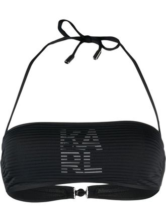Karl Lagerfeld logo-print bandeau bikini top - women - Polyamide/Spandex/Elastane - S - Black