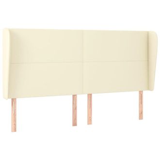 vidaXL Cabecero Con Orejas Cuero Sint&eacute;tico Crema 203x23x118/128 Cm Vidaxl