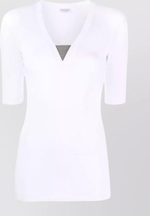 Brunello Cucinelli chain embellished cotton t-shirt