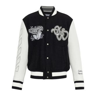 Off-white Jassen, Heren, Zwart, M, Wol, Bomberjack