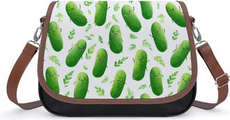 Generic Cute Cucumber Pickles Small Womens Crossbody Bags Shoulder Handbag with Adjustable Strap for Travel