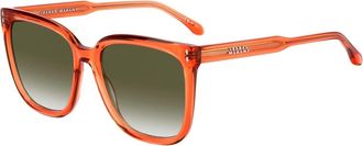 Isabel Marant Koraal/Groen Getinte Zonnebril - Dames - Zonnebrillen - Oranje - 57 MM - Accessoires
