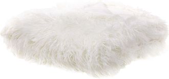 Beliani Beliani - Manta De Acr&iacute;lico Blanco 200 X 220 Cm Poli&eacute;ster Pelo Largo Dormitorio Delice