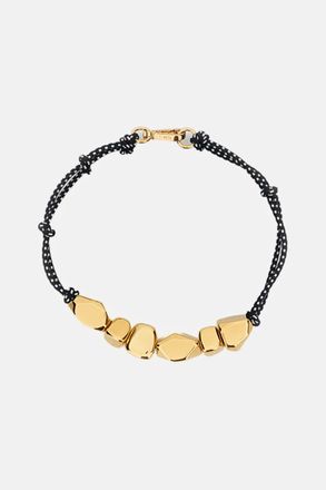 Plan C Collana Cordino E Pietre Dorate