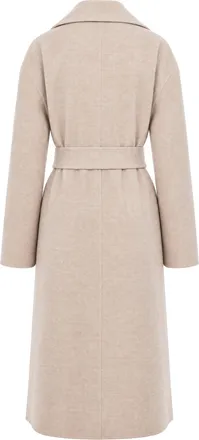 Fabiana Filippi Womens Long Robe Coat Beige Virgin Wool