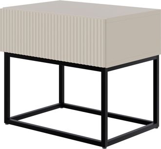 Selsey Veldio - Comodino Con Gambe Nere - 50 Cm - Grigio Beige - Selsey