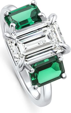 Pompeii3 Certified 5Ct Green Emerald Diamond Ring 14k Gold or Platinum Lab Grown