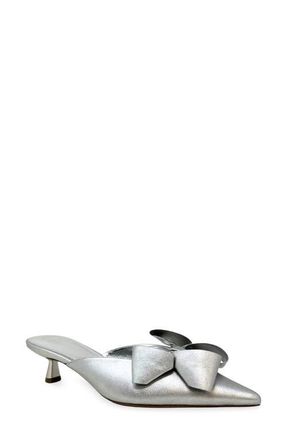 Shushop Nell Pointed Toe Kitten Heel Mule in Silver at Nordstrom, Size 7.5