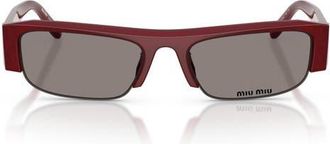 Miu Miu 51mm Gradient Rectangular Sunglasses in Burgundy Opal /Dark Grey at Nordstrom
