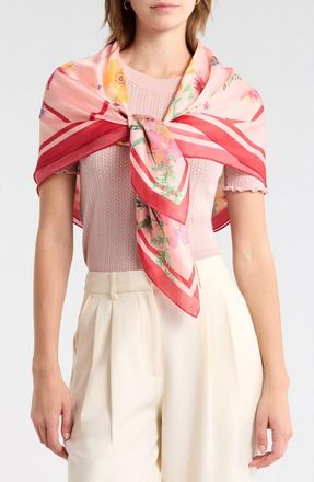 Vince Camuto Flower Meadow Square Scarf in Pink Multi at Nordstrom Rack