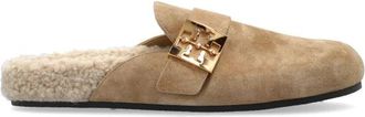 Tory Burch Leren Slippers Amalfi - Dames - Slip ons - Beige - 36 1/2 EU - Leer - Schoenen