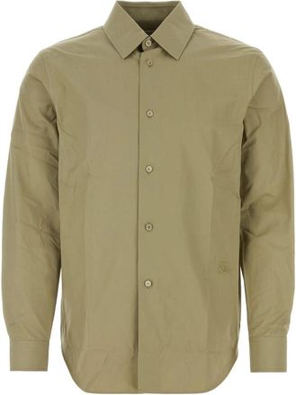 Burberry Equestrian Knight-Motif overhemd met knopen Hunter Green Casual Shirt