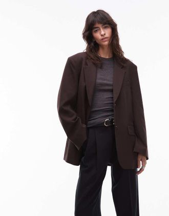 Arket Blazer sartoriale in lana marrone