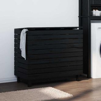 vidaXL Cesto per Bucato 88,5x44x76 cm Legno Massello Pino - Vidaxl
