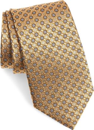 Nordstrom Neat Silk Tie in Yellow at Nordstrom, Size Regular