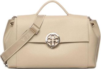 V° 73 Borsa a spalla Federica con applicazione - Toni neutri