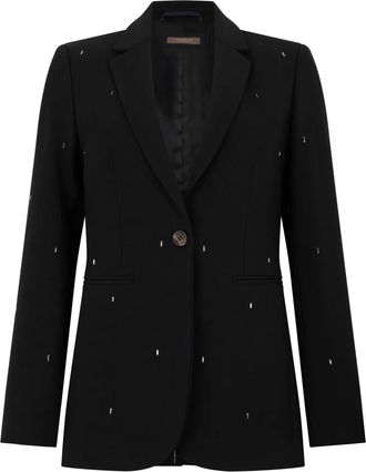PESERICO Klassieke Blazer - Dames - Blazers - Zwart - 2XL - Katoen - Jassen