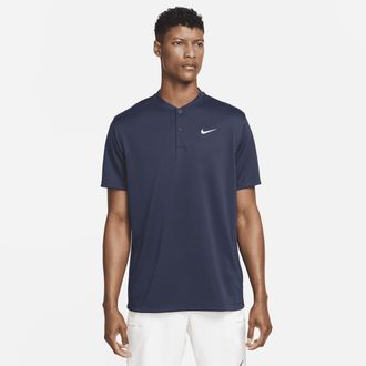 Nike Mens Court Dri-FIT Tennis Blade Polo in Blue | DJ4167-451