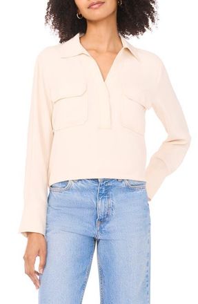 Vince Camuto Half Placket Popover Top in Soft Cream at Nordstrom, Size X-Large